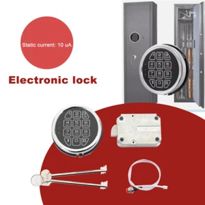 Waffentresor Schloss Ersatz Chrom Tastatur Safe Elektroschloss mit Magnet 2 Schlüssel - Bild 1 von 13