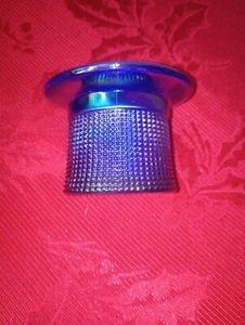 VINTAGE IMPERIAL GLASS TOP HAT TOOTHPICK MARKED IG BLUE CARNIVAL GLASS - Picture 1 of 5