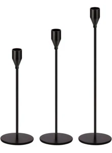 Metal Candle Holders Set, Tall Taper Candlestick Holder (3 Pack) - Picture 1 of 13