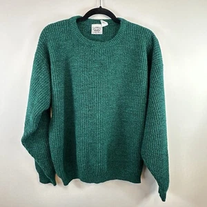 Vintage Camberly Knits Sweater XL X-Large Acrylic Green Black Chunky Runs Small - Picture 1 of 6