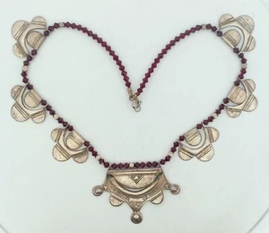 Vintage Indianer Stil Sterlingsilber Halskette - Größe 16" - Bild 1 von 6
