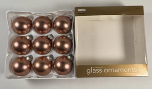 9 palline di vetro vintage Martha Stewart decorazioni natalizie tradizioni dorate rame - Foto 1 di 14