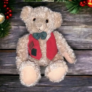 Hallmark 1995 Tyler braun Teddybär Stofftier Plüsch Weihnachten Fliege Weste Urlaub - Bild 1 von 9