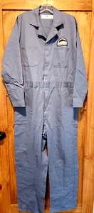 Red Kap Mens Work Coveralls Overalls Jumpsuit Size 46 RG Blue Long Sleeve Patch - Picture 1 of 13