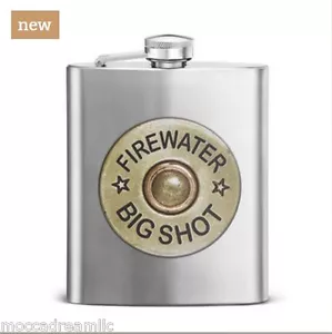 Hunter Schrotflinte Schale 7 Unzen Flasche Big Shot Feuerwasser 12 GA Edelstahlflasche - Bild 1 von 2