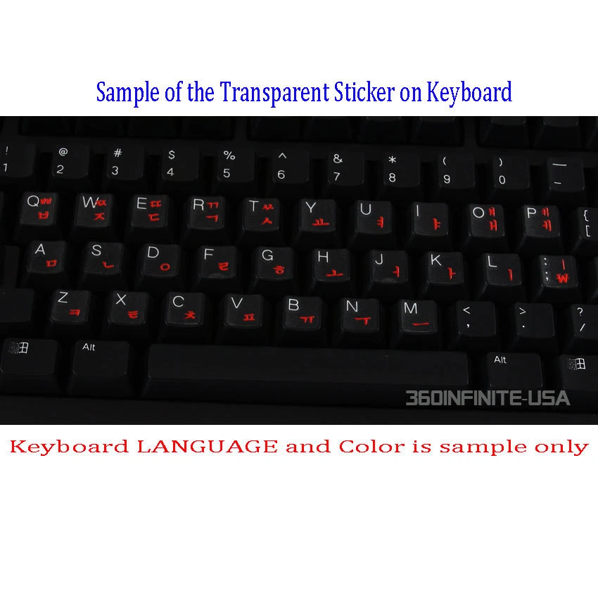 SPANISH LATIN Transparent Keyboard Sticker for laptop desktop RED BLACK WHITE - Image 1 of 3