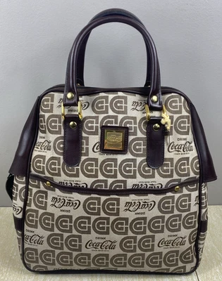 Bolsa tote vintage de lona para pernoite Coca-Cola com zíper de bloqueio - Imagem 1 de 4