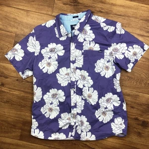 Chubbies Herren Gr. L lila weiß geblümt Knopfleiste Hemd Freitag - Bild 1 von 8