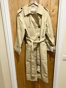 Asos Curve Longline Trenchcoat Beige Größe 16 Neu mit Etikett UVP 65 £ - Bild 1 von 6