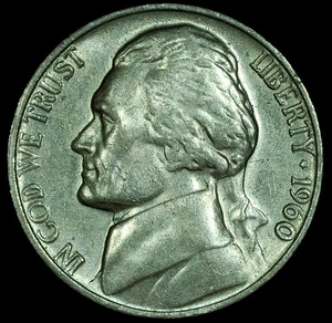 1960 P Jefferson Nickel ERROR (Double Die Obverse/Reverse) - Picture 1 of 7