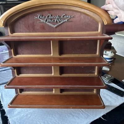 Franklin Mint Classic Cars of the Fifties 50's Wood Wall Display Shelf Rack 20" - Image 1 of 4