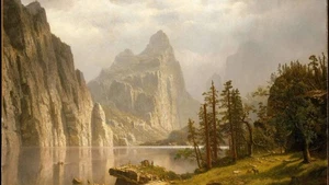 ACEO card Alfred Bierstadt Merced River Yosemite Valley painted in the 1800's - Picture 1 of 1