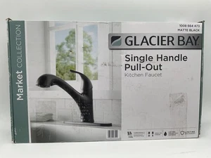 Glacier Bay Market Single-Handle Pull-Out Sprayer Kitchen Faucet in Matte Black - Picture 1 of 8