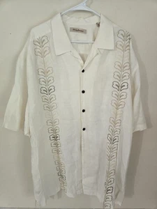 Tommy Bahama 100% Linen Men's Embroidered Short Sleeve 2XT Shirt FREE SHIPPING - Picture 1 of 5