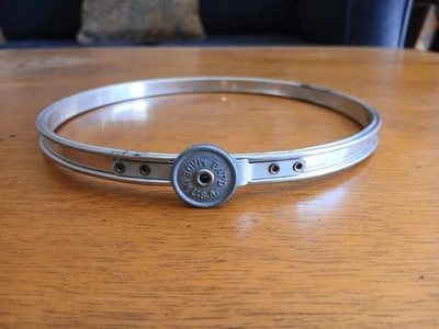 Vintage Metal Embroidery Hoop Queen Dial Cork Lined 7” Tension Wheel Antique USA - Image 1 of 4