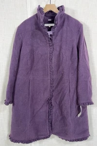 Neu mit Etikett Larry Levine Damen 2X lila Wollmischung Mantel Jacke langer Mantel NEU - Bild 1 von 7
