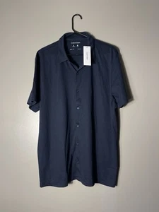 Camisa de hombre Calvin Klein con botones algodón/poliéster azul marino talla XL nueva - Imagen 1 de 8