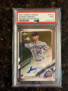 2021 Topps Chrome Andres Gimenez RC Auto #RA-AG PSA 9 Rookie Autograph - Bild 1 von 2