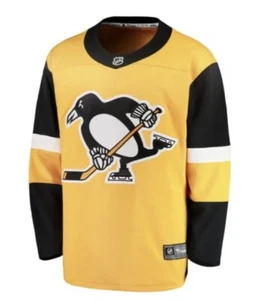 Camiseta deportiva amarilla de los Fanatics Breakaway de los Pittsburgh Penguins de la NHL para hombre talla XL totalmente nueva - Imagen 1 de 8