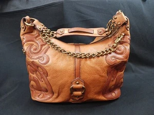 BOLSO DE HOMBRO LOCKHEART Marrón APLICACIÓN 3D Marroquí De Colección - Imagen 1 de 14