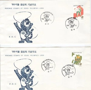 Korea Olympic Games Seoul 1988 Olympic set on first day cover black cancel - Picture 1 of 1