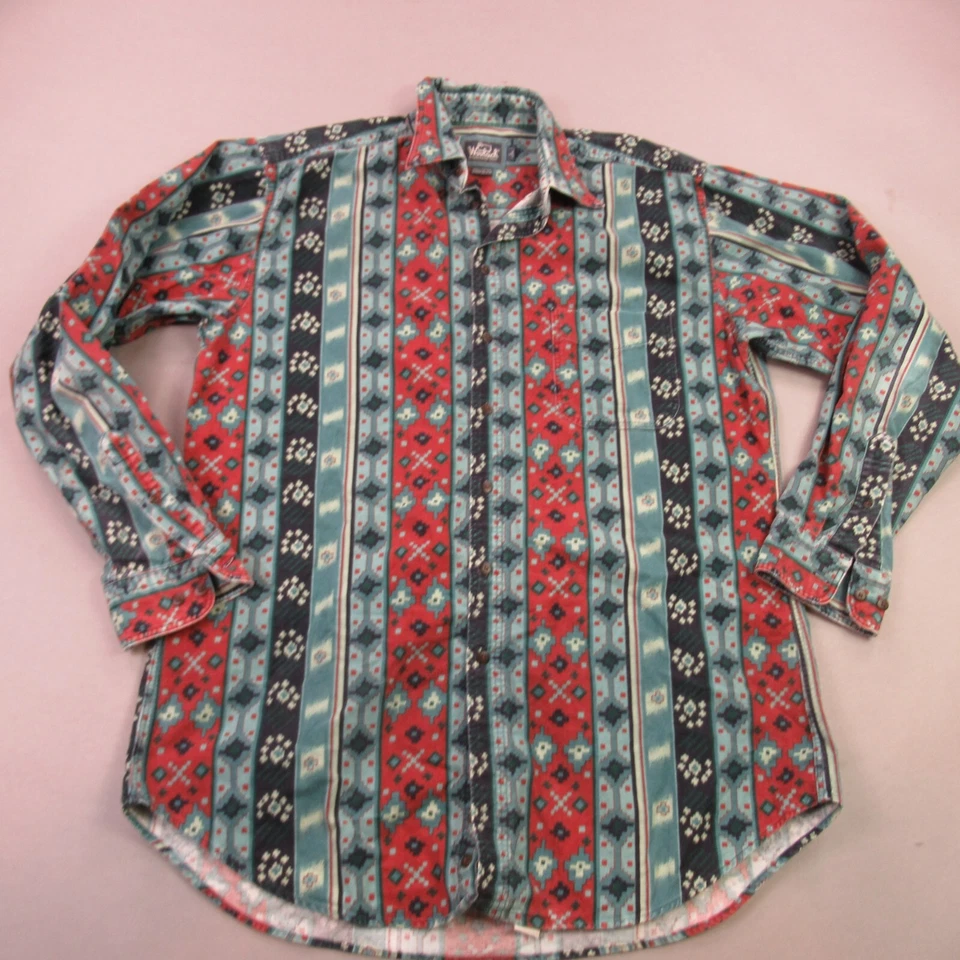 Woolrich Shirt Mens Large Long Sleeve Button Front Vintage Aztec USA Flannel - Image 1 of 4