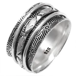 Silver Spinner Ring For Women Four Spinner Ring Fidget Silver Jewelry Ring"10" - Picture 1 of 7