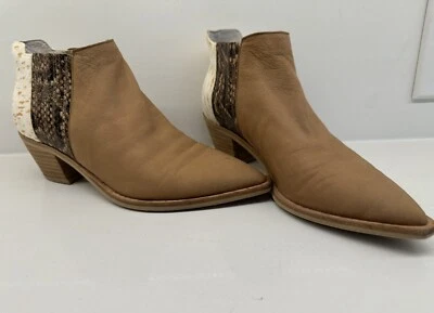 Dolce Vita Botines Camel Marrón Gamuza Piel de Serpiente Pelo de Becerro Botines Talla 8 Foto 1 de 4