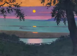 Sunset At Grace, Orange And Violet Sky di Felix Vallotton come stampa artistica HIQU - Foto 1 di 2