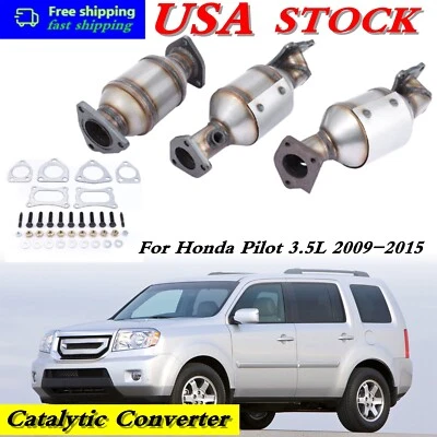 EPA Catalytic Converters Set For Honda Pilot 3.5L 2009-2015 Direct Replacement Foto 1 de 4