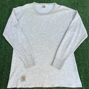 Vintage 90s Mens Carhartt Heathered Gray Thermal Base Layer Shirt USA Made Large - Picture 1 of 14
