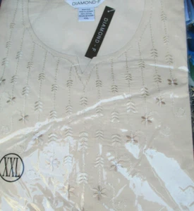 EMBROIDERED COTTON TOP KURTA YOGA TUNIC size 2 X L50 - Picture 1 of 2