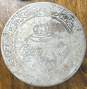 Set Of 8 Silver Plated Felt Backed Crown Royal Branded Drink Coasters (B154) - Picture 1 of 5