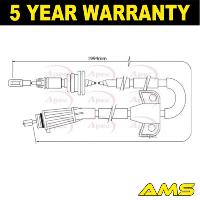 Fits Volvo S80 1998-2006 XC70 2000-2007 V70 2001-2007 Hand Brake Cable Rear AMS - Image 1 of 2