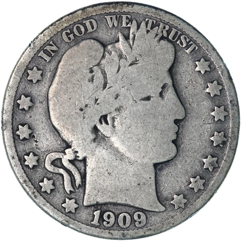 1909 S Barber Half Dollar 90% Silver Good GD See Pics T010 Cover