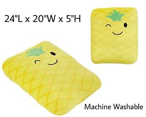Top Paw® Pineapple Squishy Pillow Dog Bed - 24"L x 20"W x 5"H Machine Washable!