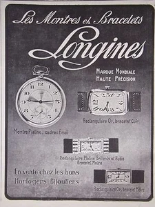 PUBLICITÉ DE PRESSE 1925 LONGINES LES MONTRES ET BRACELETS - ADVERTISING - Picture 1 of 1