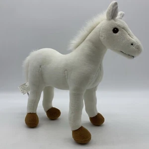 Ikea Klappa Horse Stuffed Animal White Plush Realistic Embroidered Eyes 14x15" - Bild 1 von 14