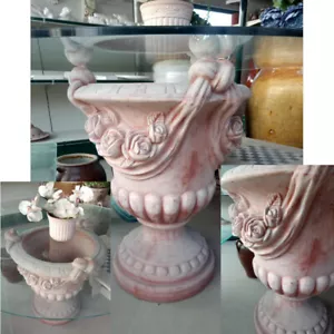 Base di tavolo vaso in terracotta toscana fatto a mano con rose h 75 arredamento - Foto 1 di 4