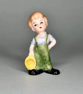 Vintage Ceramic Japan Figurine of Child Holding a Bowl in Hummel Fashion 3-3/8" - Picture 1 of 9