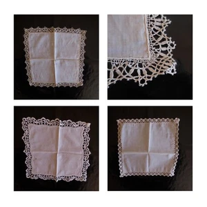 3 Tischsets Handgefertigt Haken Point Venedig Textil Art Déco Frankreich N3518 - Imagen 1 de 12