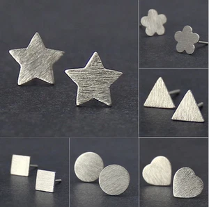 Fashion Woman REAL S925 Sterling Silver Cute Earring Stud - Picture 1 of 10