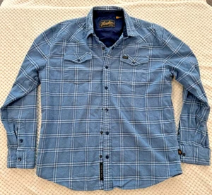 Howler Bros Brothers Flannel Snap Up Shirt Men’s Size Large Blue/White - Picture 1 of 5