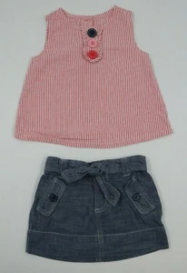 Gymboree Old Navy Baby Girl 2 Piece Skirt Top Outfit Set Size 18-24 Months - Picture 1 of 7