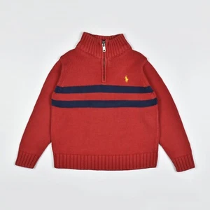 POLO Ralph Lauren Vintage Made in JAPAN Kids Boys 1/4 Zip Pullover Sweater 4 Y - Picture 1 of 5