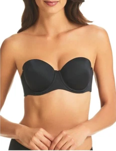 Fine Lines Refined 6-Way Strapless Convertible Bra Size 14D Black Underwire New - Picture 1 of 11