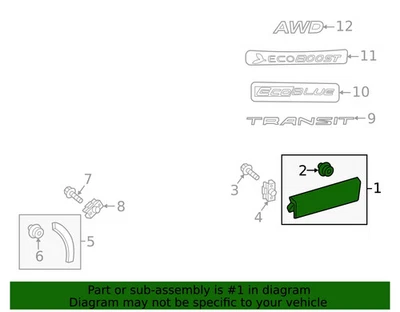 Moldura de carrocería de puerta delantera izquierda Ford Transit 2015-19 OEM BK3Z6120939B nueva en caja Foto 1 de 2