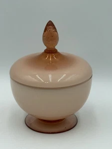 "Plato de caramelo con pedestal de vidrio Empoli rosa con tapa de 8,5"" de alto" - Imagen 1 de 9