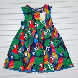 Neu mit Etikett Mini Boden Mädchen Jerseykleid tropischer Jakobsmuschelbesatz - Bild 1 von 6