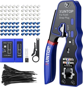 Kit de herramientas de prensado XUNTOP RJ45 para herramienta de prensado Ethernet Cat5e Cat6 Cat6a Cat7 - Imagen 1 de 8